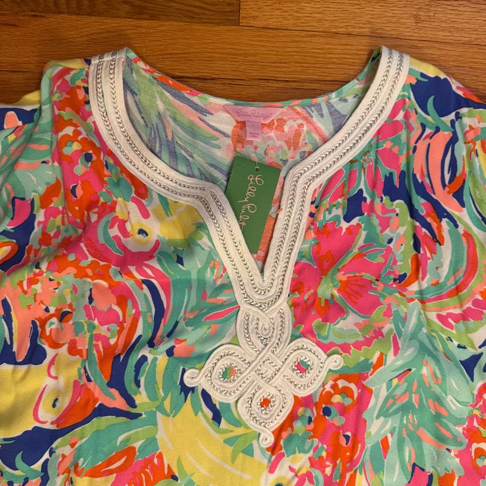 Lilly Pulitzer NWT Harlow Tunic Dress in Casa Banana print size L - Picture 2 of 8
